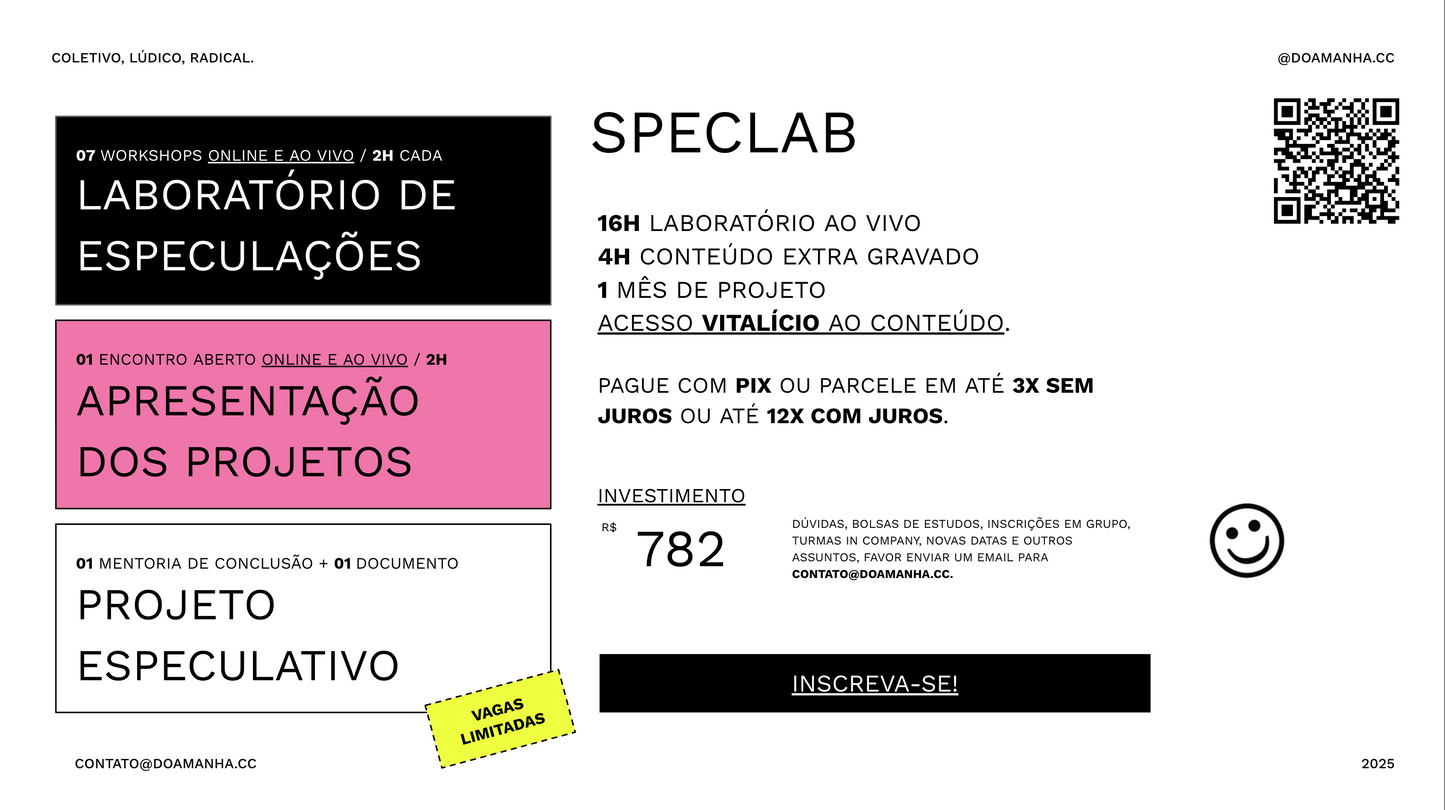 SPECLAB : LABORATÓRIO DE ESPECULAÇÕES
